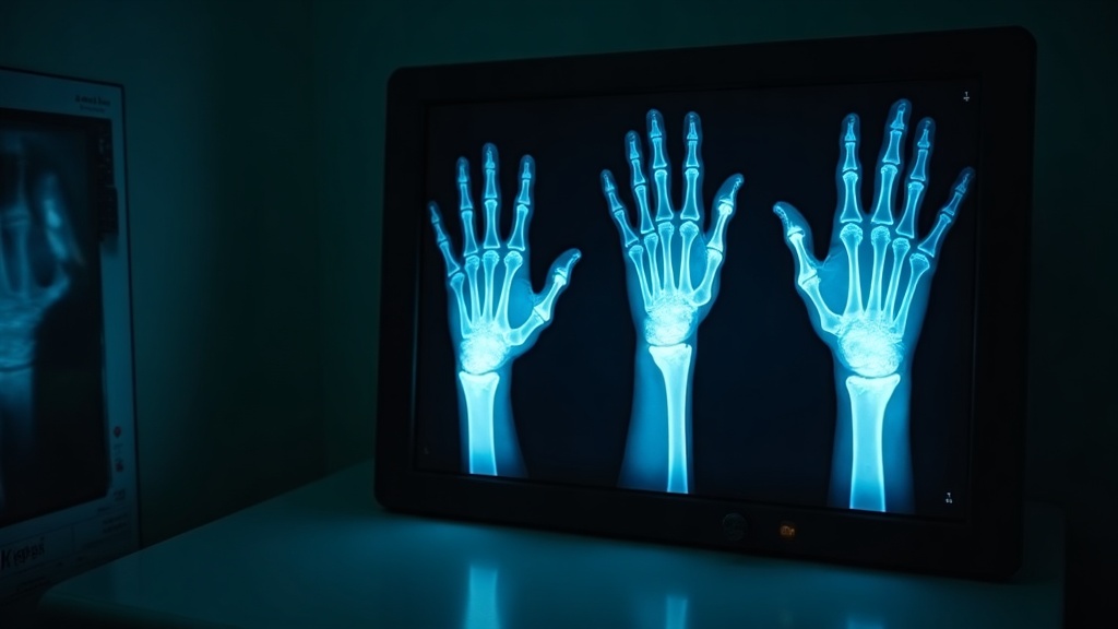 Radiografías de mano y muñeca en negatoscopio para determinación de edad clínica