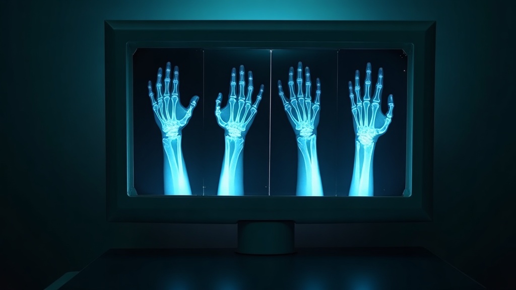 Radiografías de mano y muñeca en negatoscopio para determinación de edad clínica