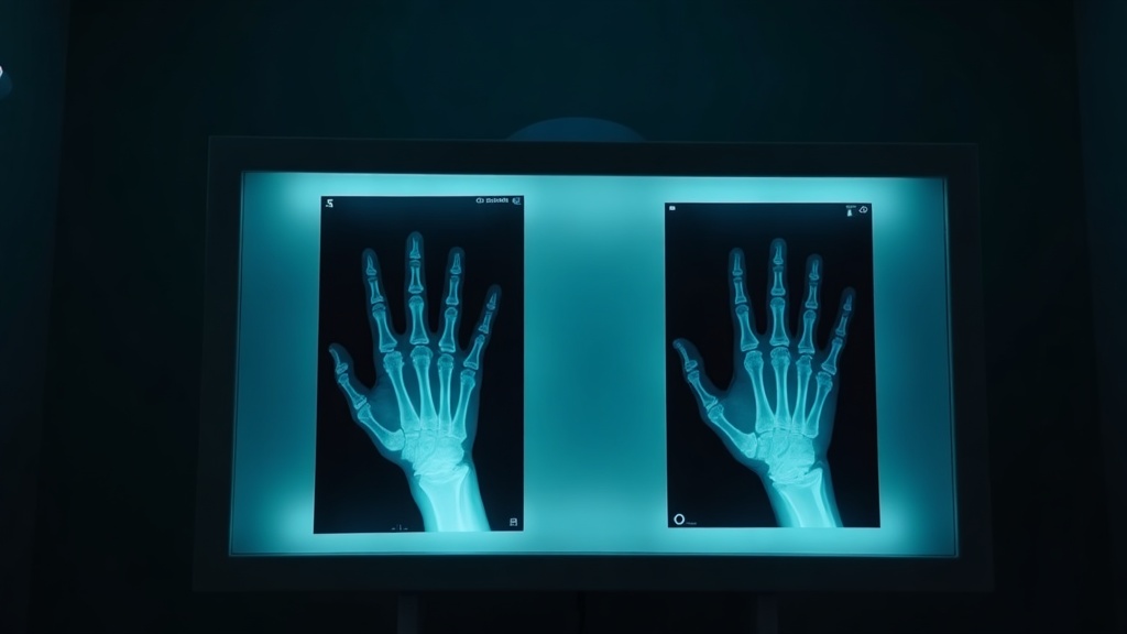Radiografías de mano y muñeca en negatoscopio para determinación de edad clínica