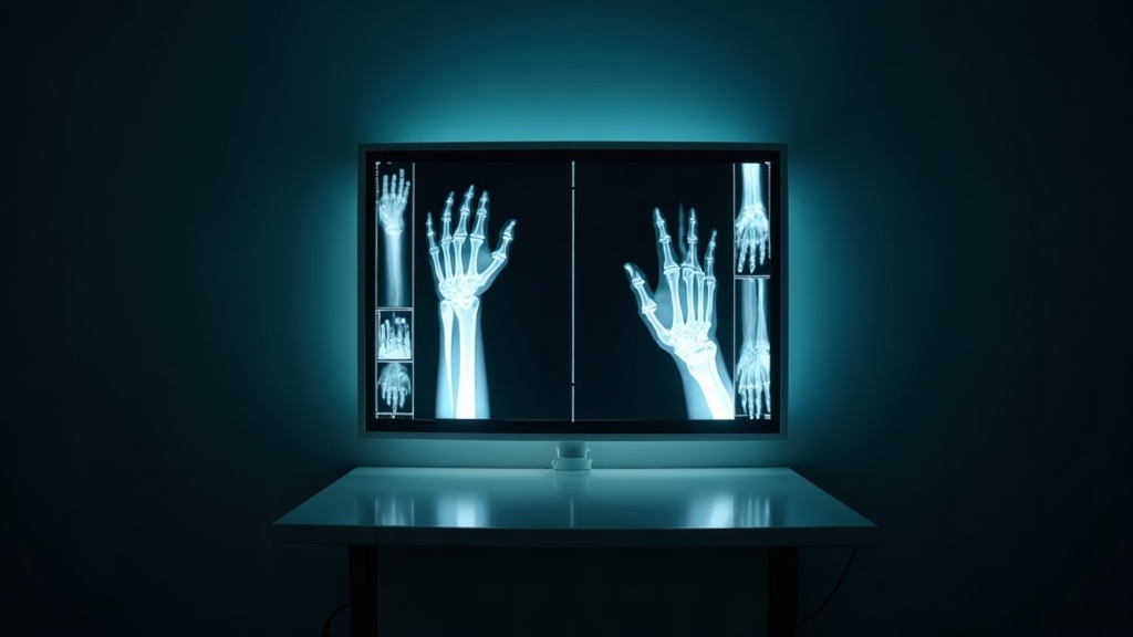 Radiografías de mano y muñeca en negatoscopio para determinación de edad clínica